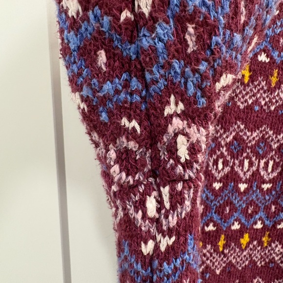 LL Bean Cotton Ragg Fair Isle Cardigan Sweater - Picture 13 of 15